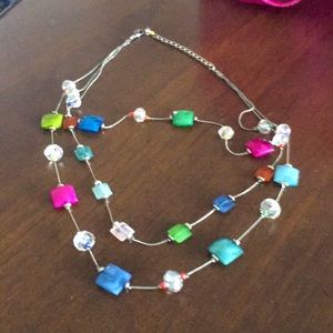 Spring colored chunky bead necklace